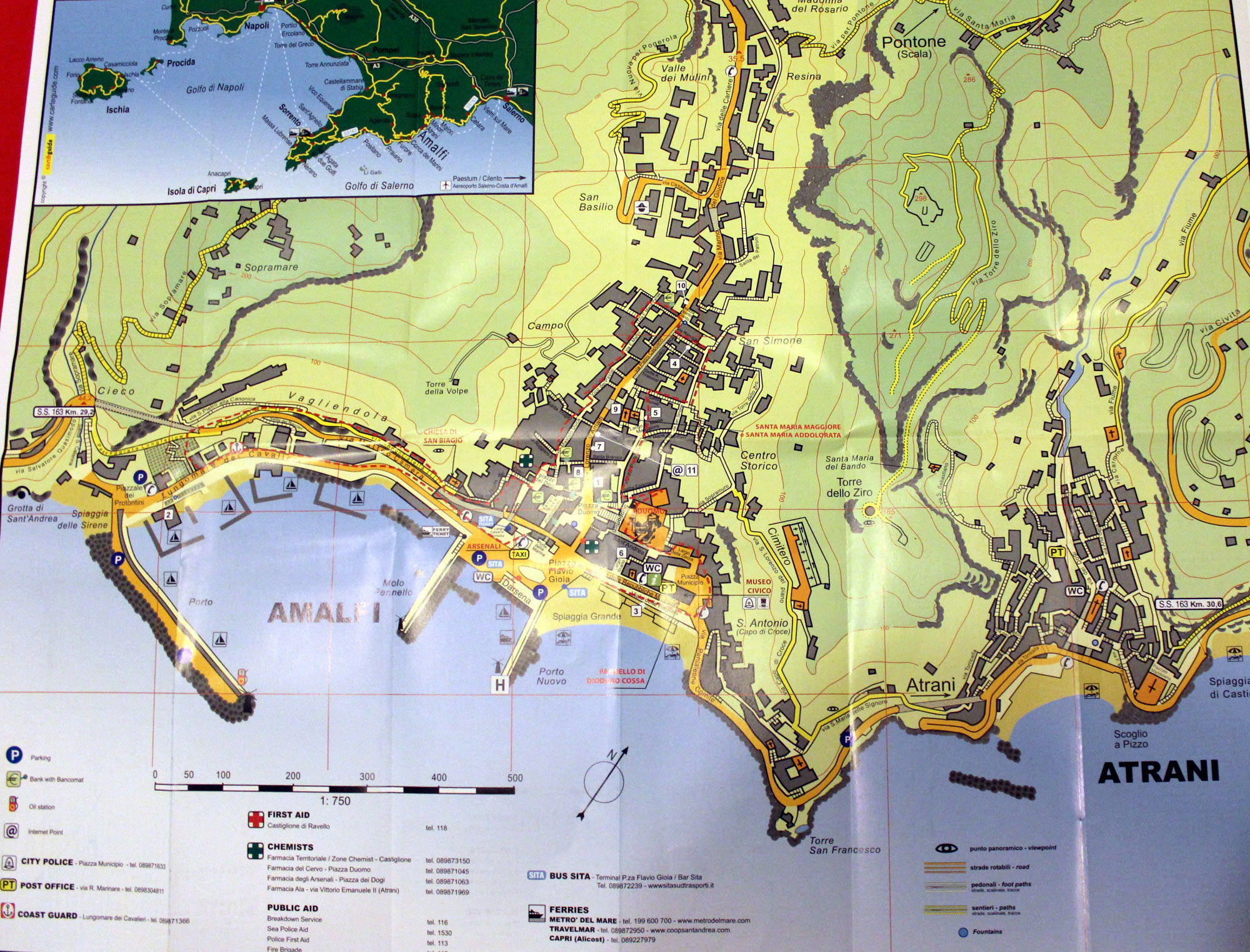 Amalfi, Atrani map